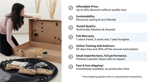 All the benefits of a refurbished rebounder at a glance.