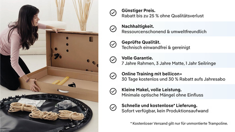 Alle Vorteile eines Refurbished-Trampolin im Überblick.
